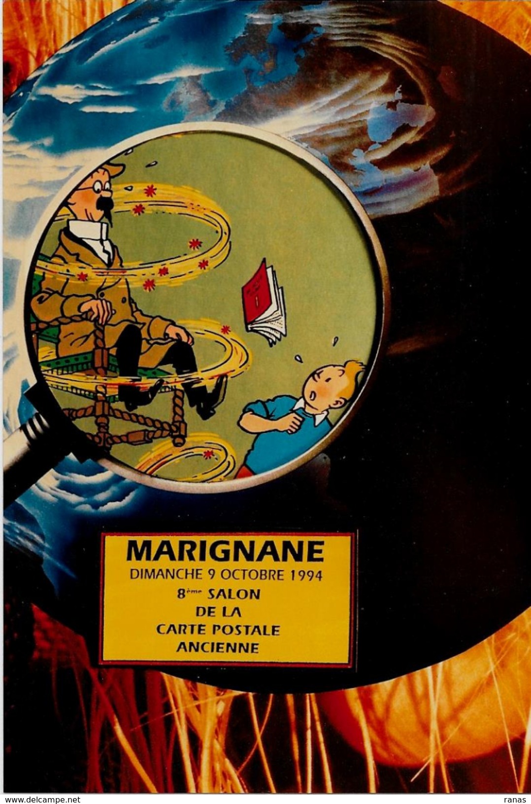 CPM LARDIE Jihel Tirage Numéroté Signé En 100 Exemplaires Tintin Hergé Marignane 1994 Salon Pirate - Hergé