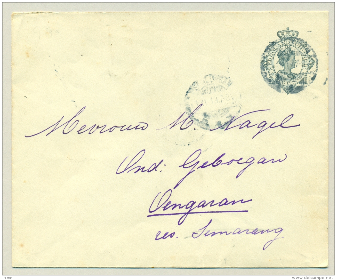 Nederlands Indië - 1919 - Envelop G39 Van Pekalongan Naar KBu OENGARAN - Nederlands-Indië