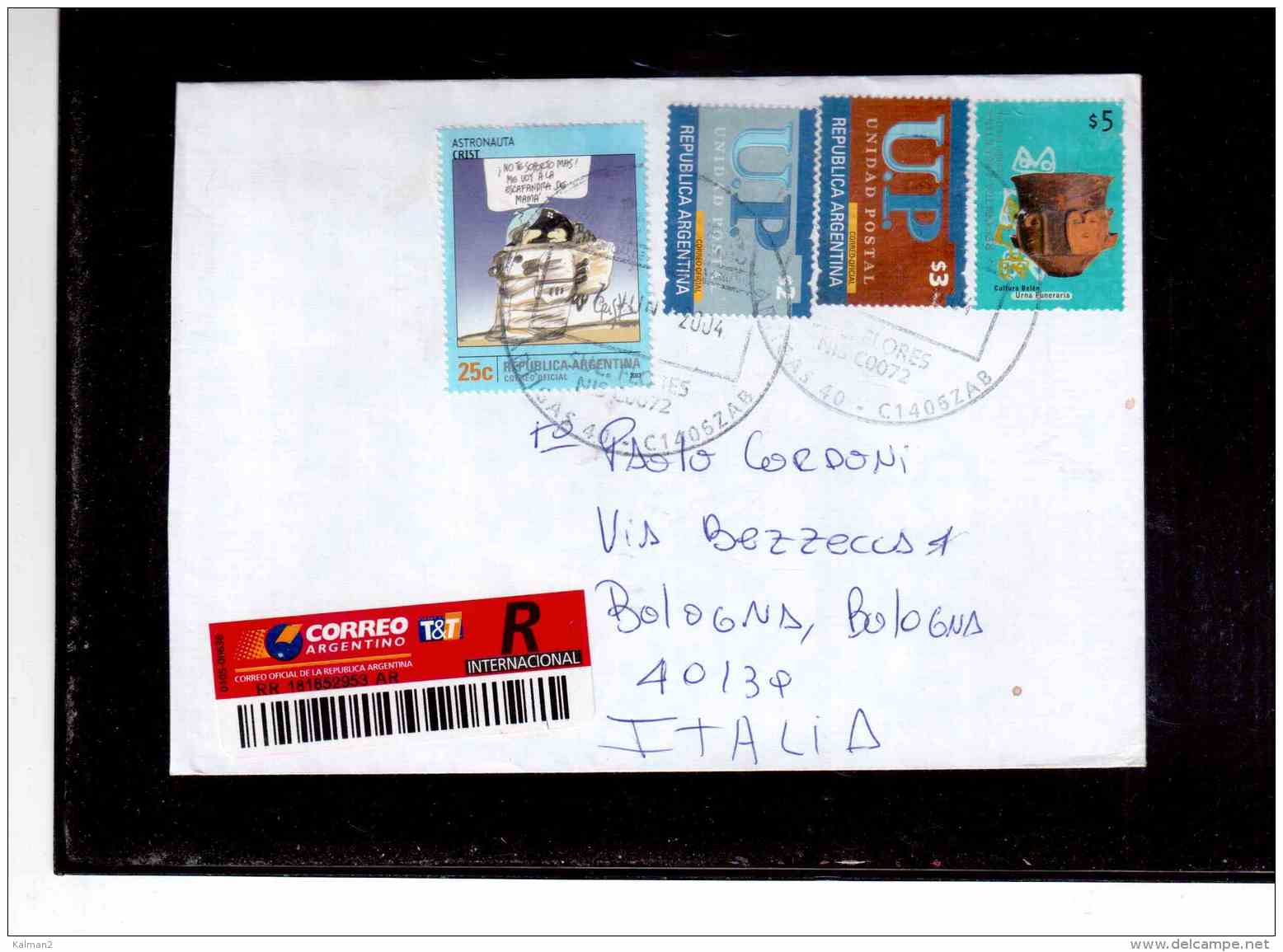 TEM8872     /     ARGENTINA    POSTAL HISTORY   /    REGISTERED   AIR MAIL     LETTER TO   ITALY - Storia Postale