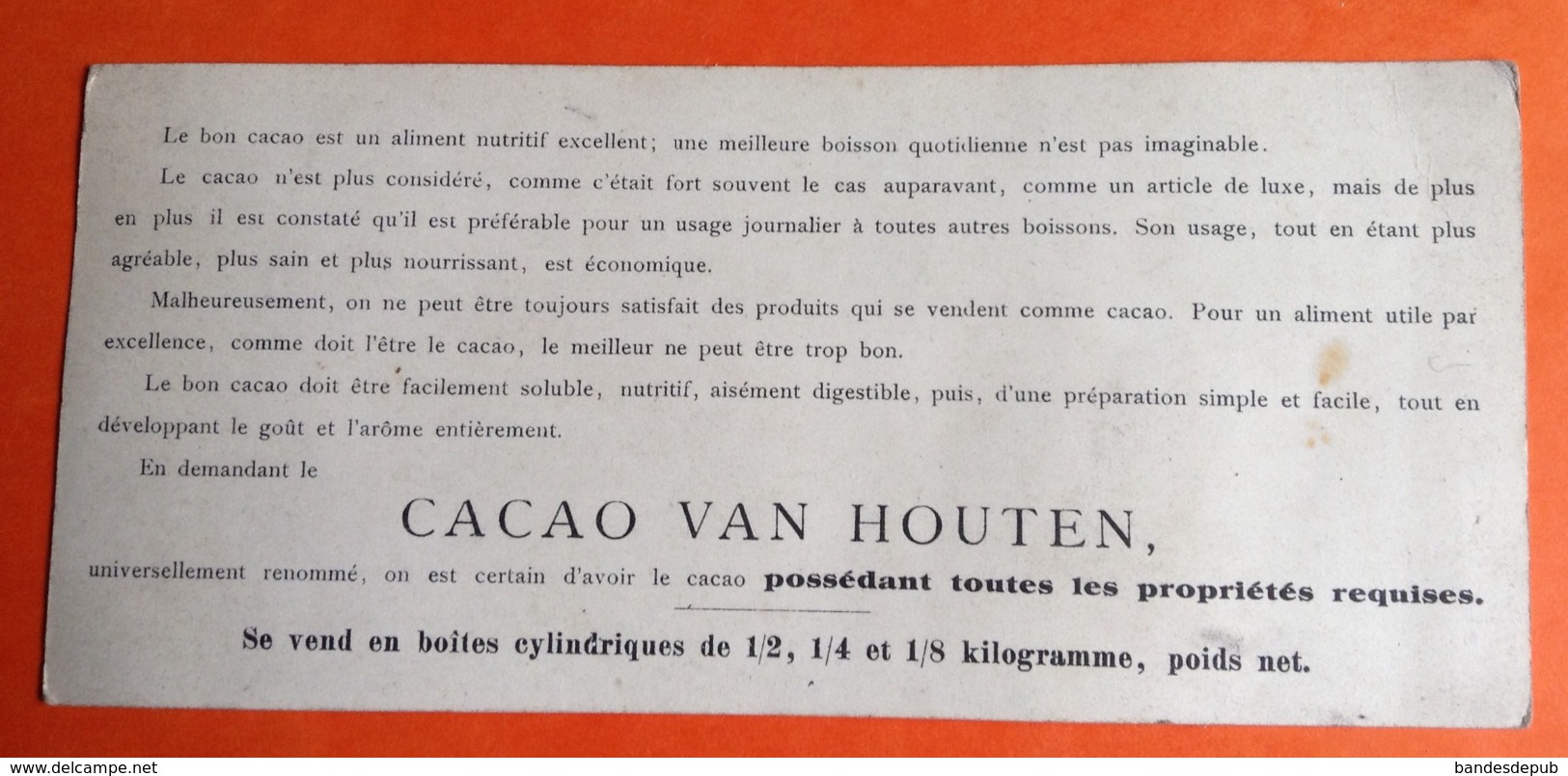 Cacao VAN HOUTEN Belle Chromo Marque Page Femme Chapeau Art Nouveau - Van Houten