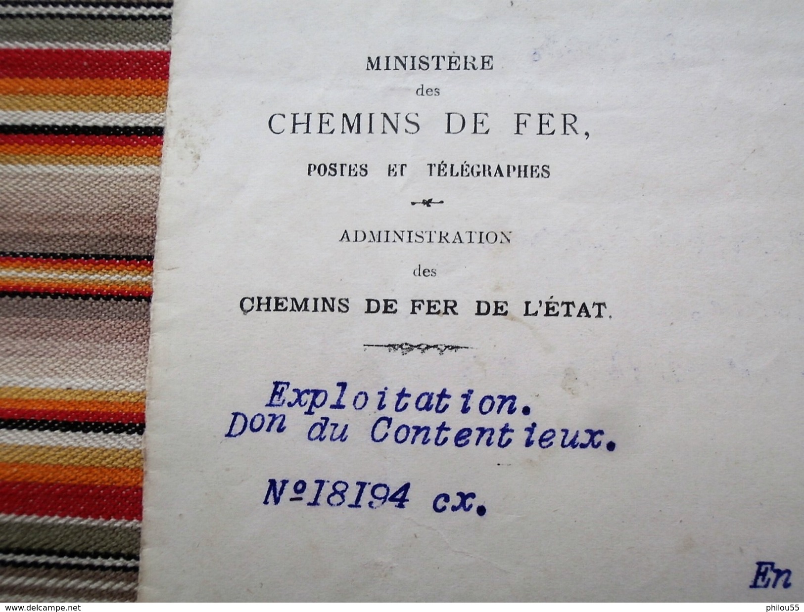 Lettre BRUXELLES Pour Sainte Marie (Etalle) Ministere Des CHEMINS DE FER  POSTES ET TELEGRAPHES DE L ETAT - 1800 – 1899