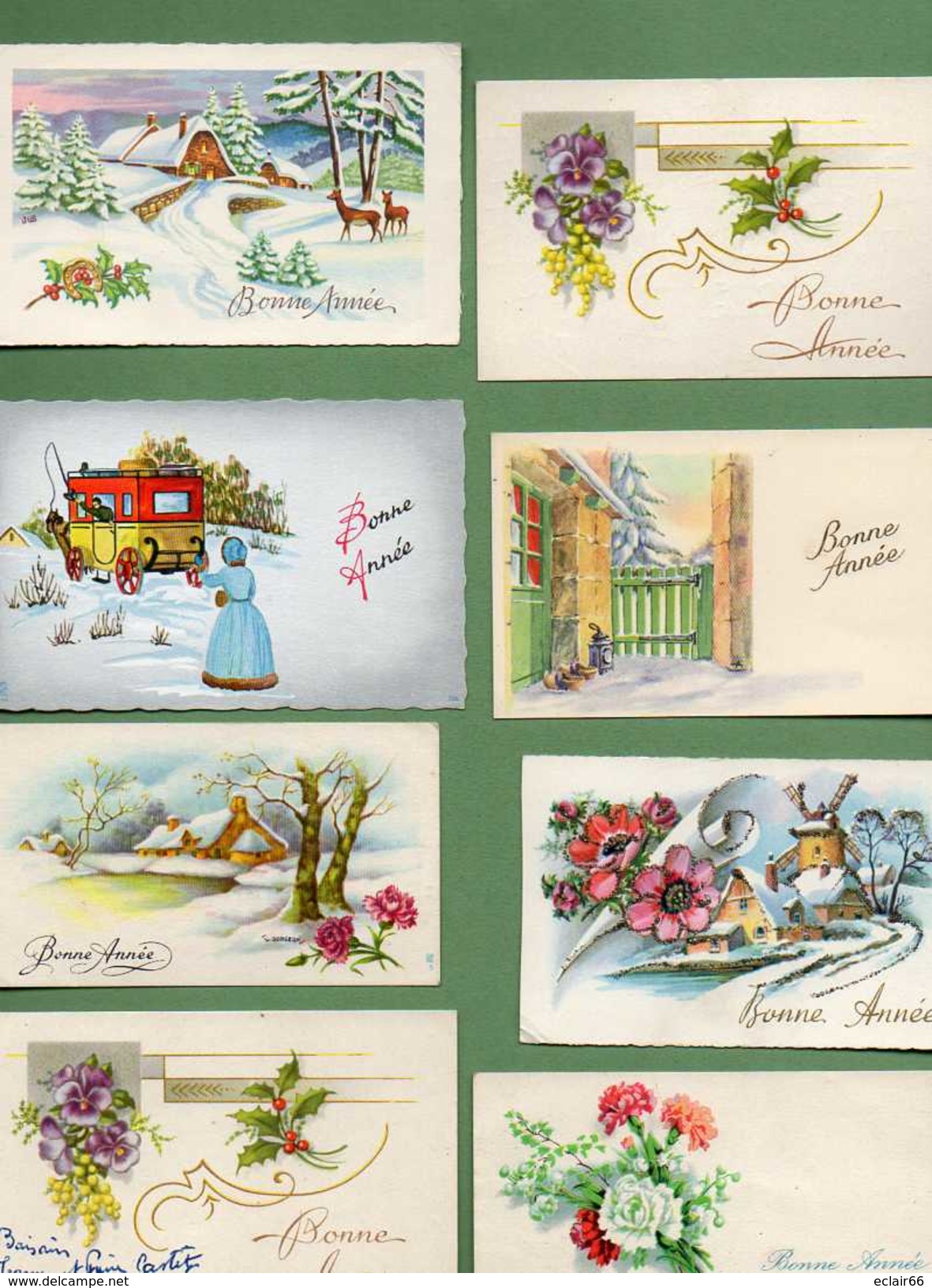 LOT 80 CARTES BONNE ANNEE Ou BONNE FETE Cartes PETITES  Et MOYENNES- ANNEES 1960 -1970 - TOUTES ECRITES -pas De Double - Neujahr