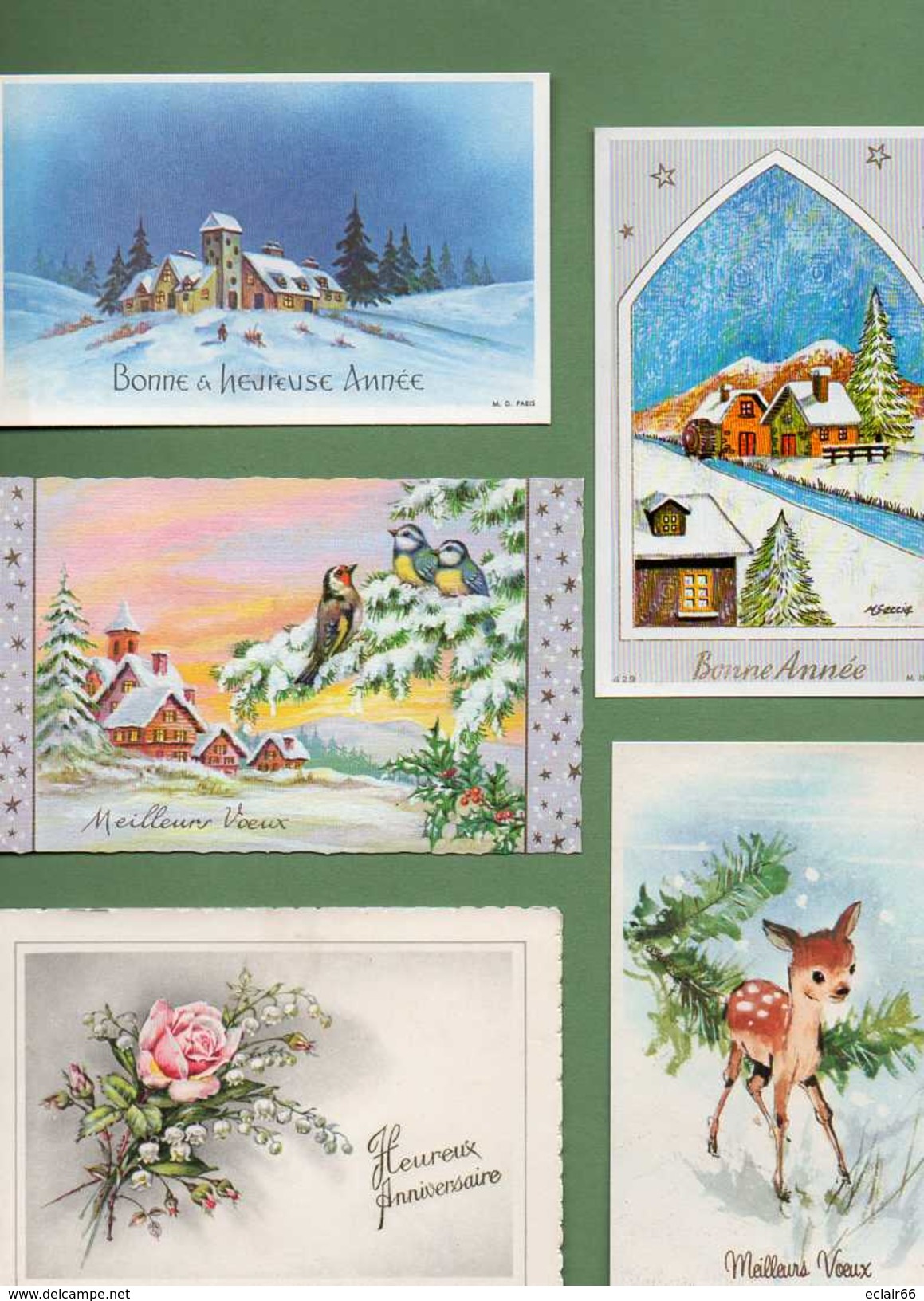 LOT 80 CARTES BONNE ANNEE Ou BONNE FETE Cartes PETITES  Et MOYENNES- ANNEES 1960 -1970 - TOUTES ECRITES -pas De Double - Neujahr