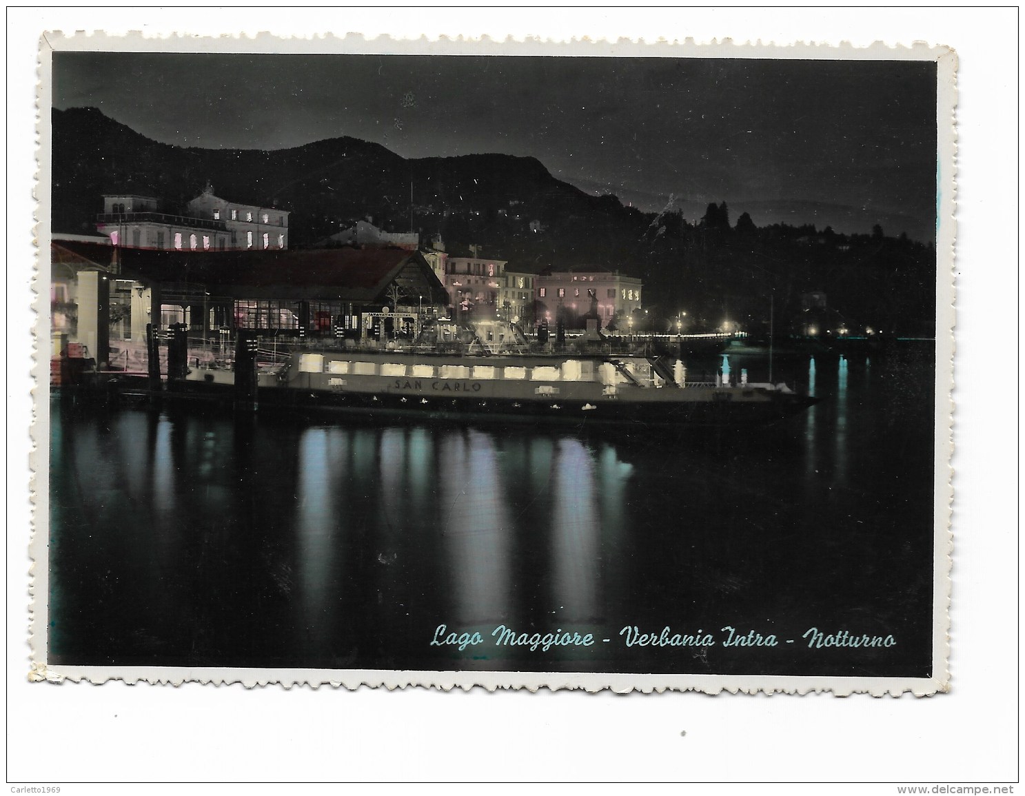 LAGO MAGGIORE  -VERBANIA INTRA - NOTTURNO  VIAGGIATA  FG - Verbania