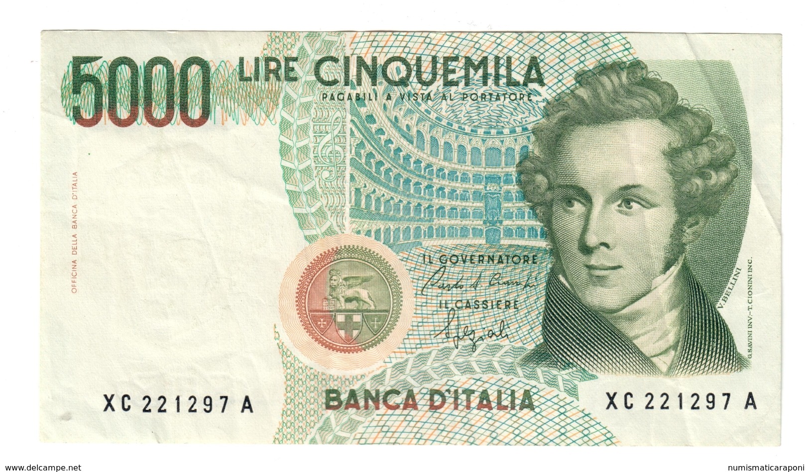 5000 LIRE BELLINI SERIE SOSTITUTIVA XC 1992 BB/SPL Raro NON TRATTATO LOTTO 1490 - 5000 Lire