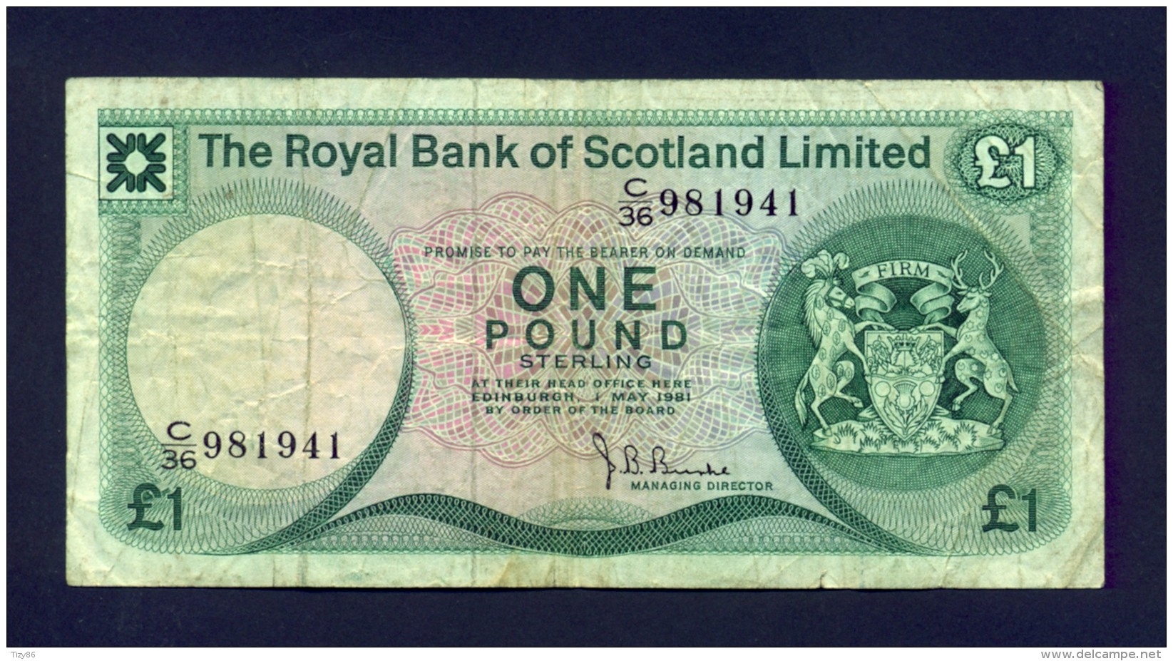 Banconota Scotland 1 Pound 1981 Circolata - 1 Pound