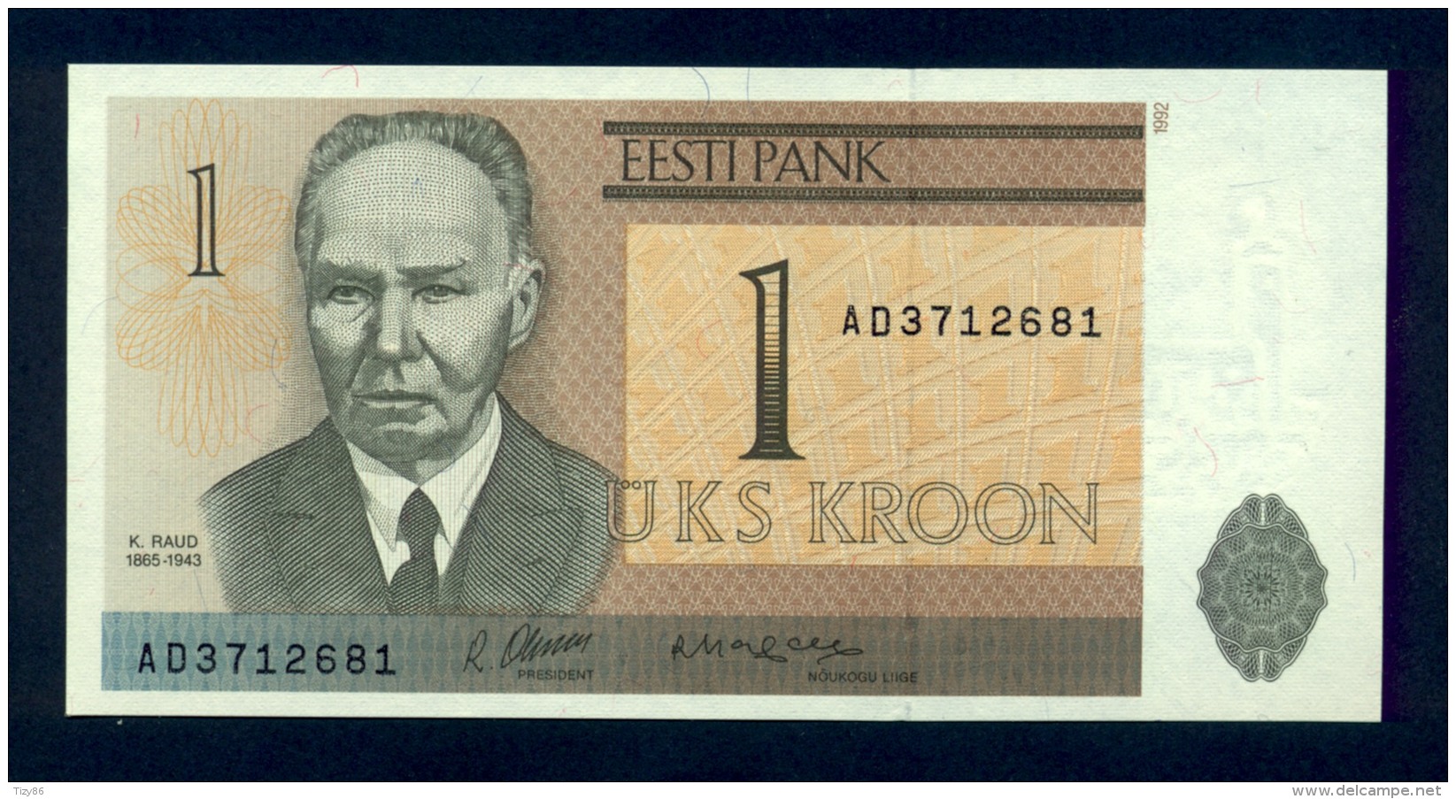 Banconota Estonia 1 Kroon 1992 -FDS - Estonie