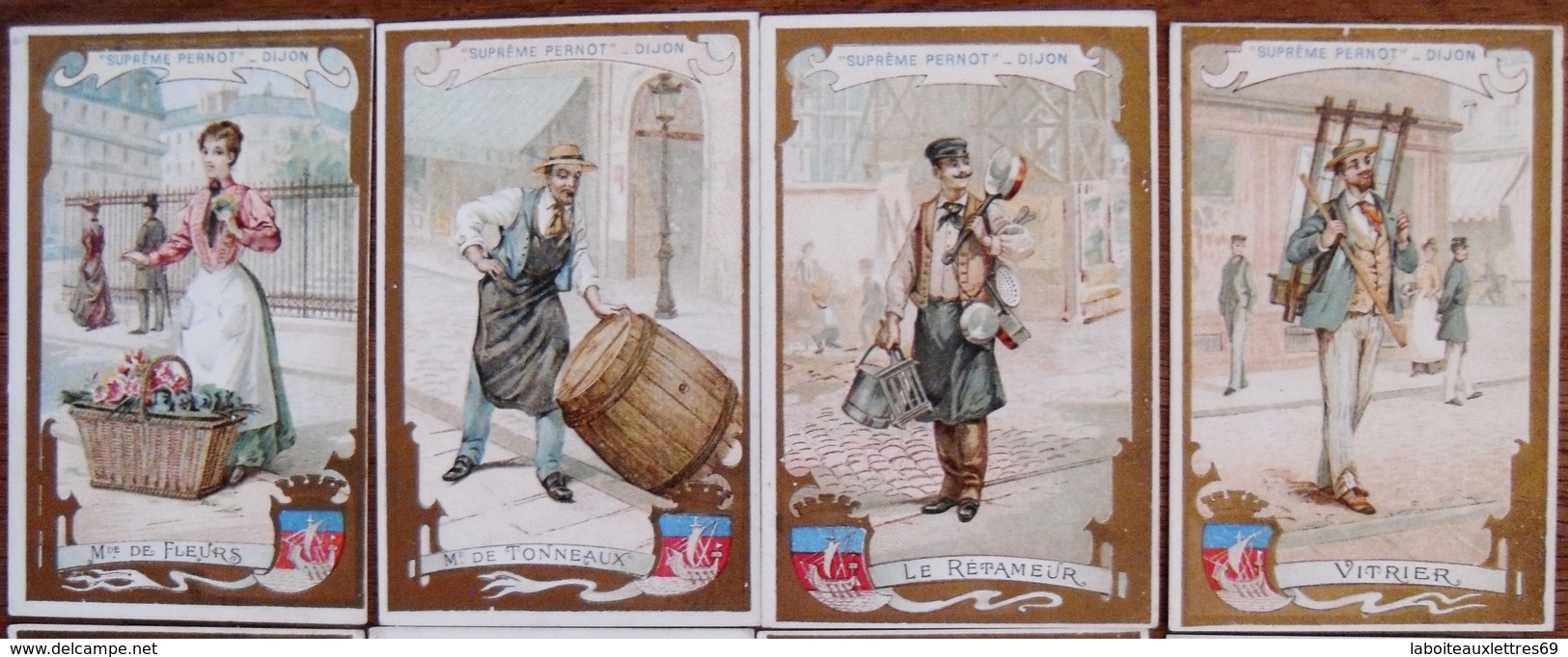 LOT 12 IMAGES PUBLICITAIRES BISCUITS "SUPREME PERNOT"- DIJON- LES PETITS METIERS - Collections