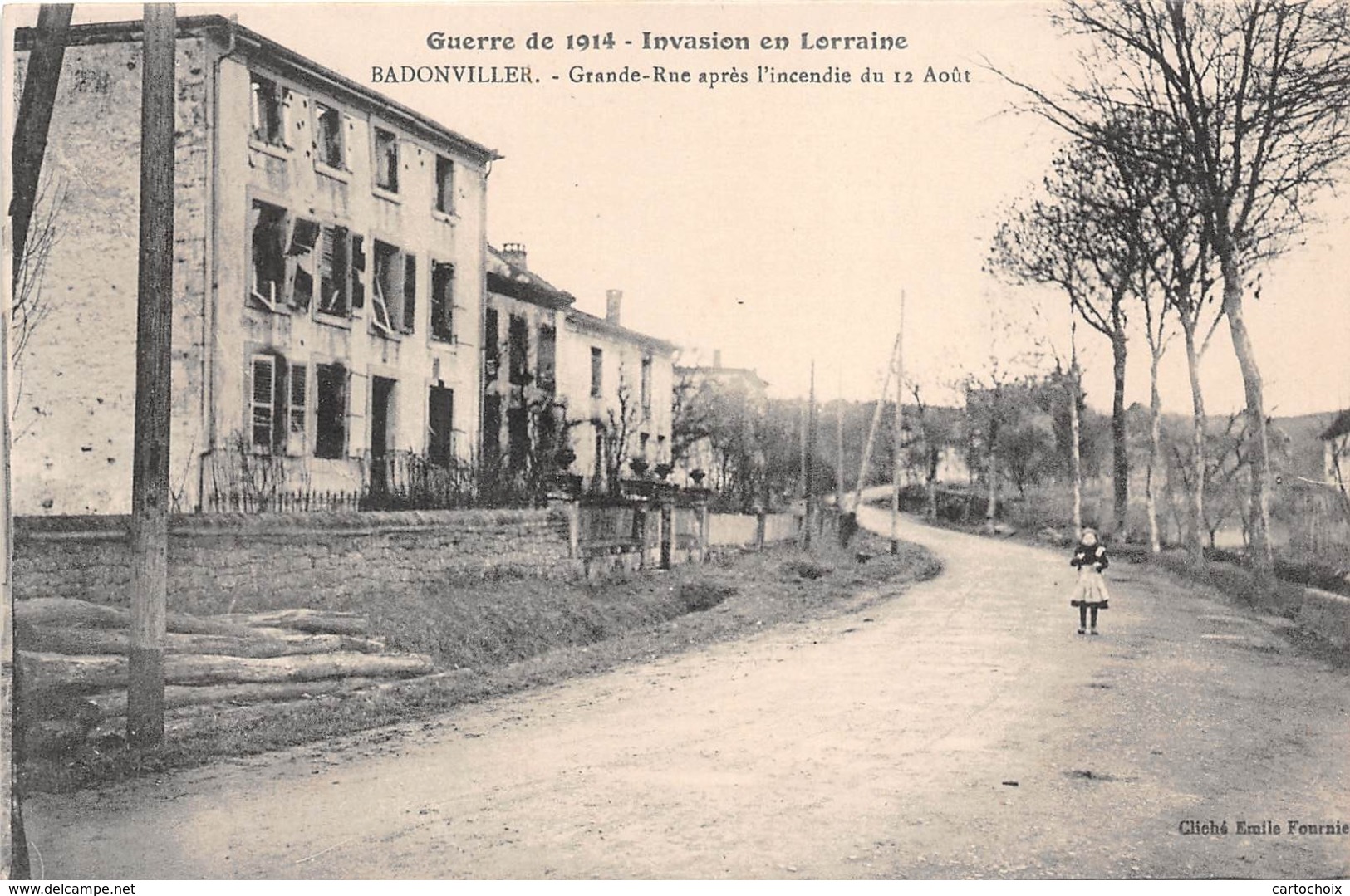 54 - Badonviller - Grande-Rue Après L'incendie Du 12 Août - Guerre De 1914 - Autres & Non Classés