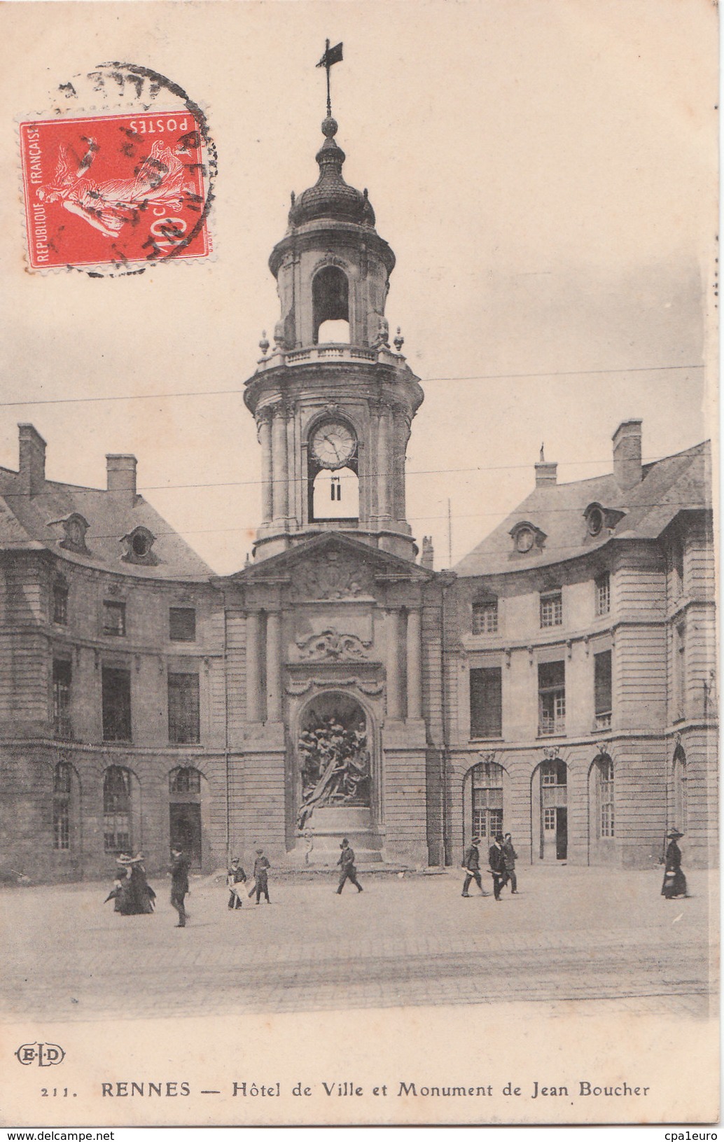 RENNES  ( 35 ) Hôtel De Ville Et Monument De Jean Boucher - Rennes