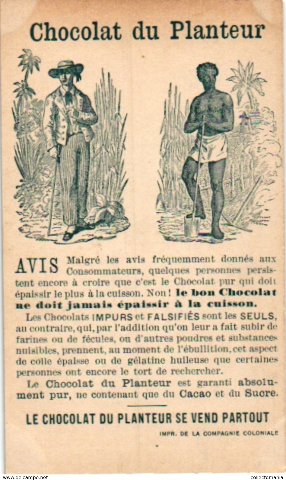 21 Cards C1900 Pub Chocolat du Planteur Recettes Utiles Moyen de... Imp de la Compagnie Coloniale