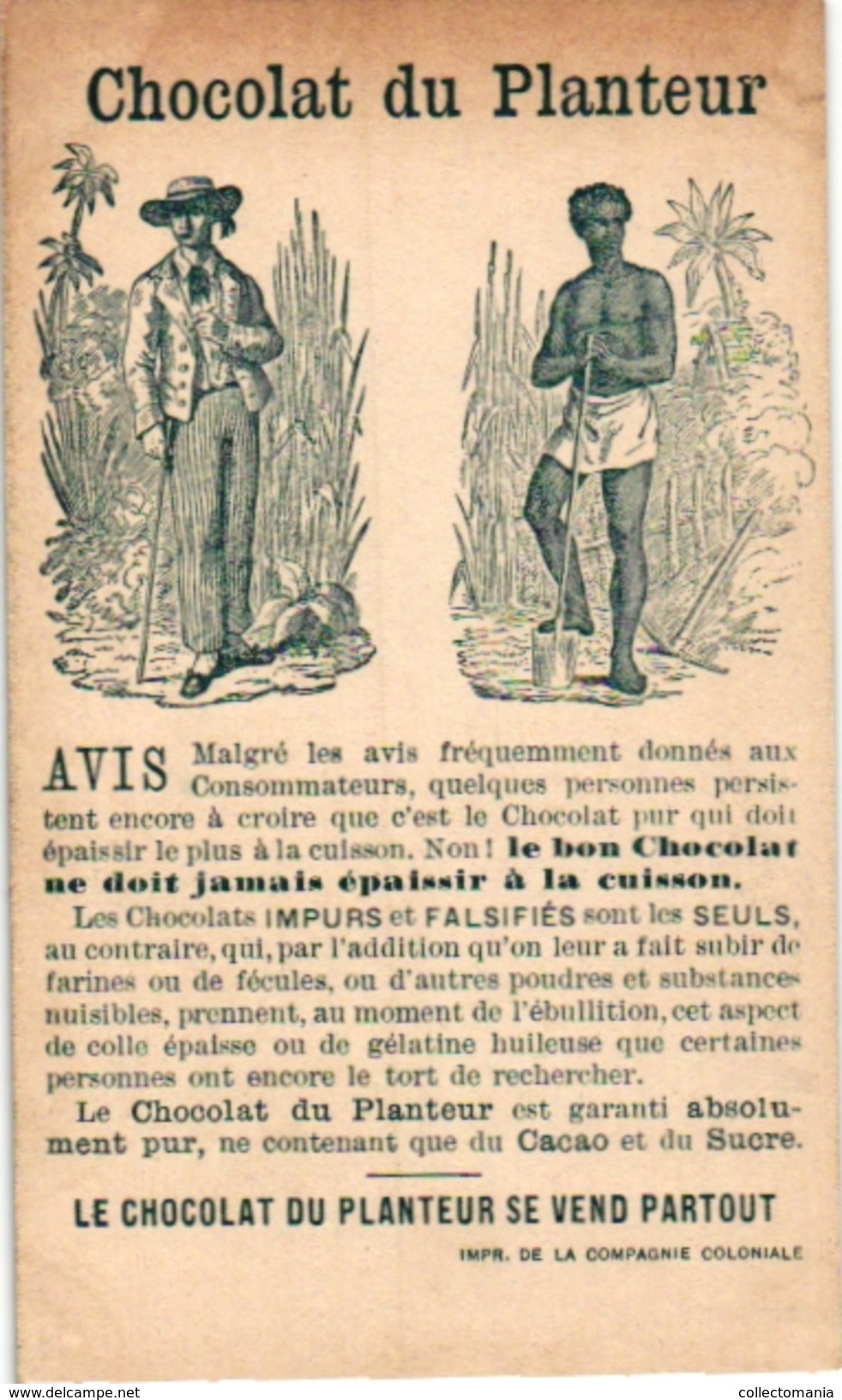 21 Cards C1900 Pub Chocolat du Planteur Recettes Utiles Moyen de... Imp de la Compagnie Coloniale