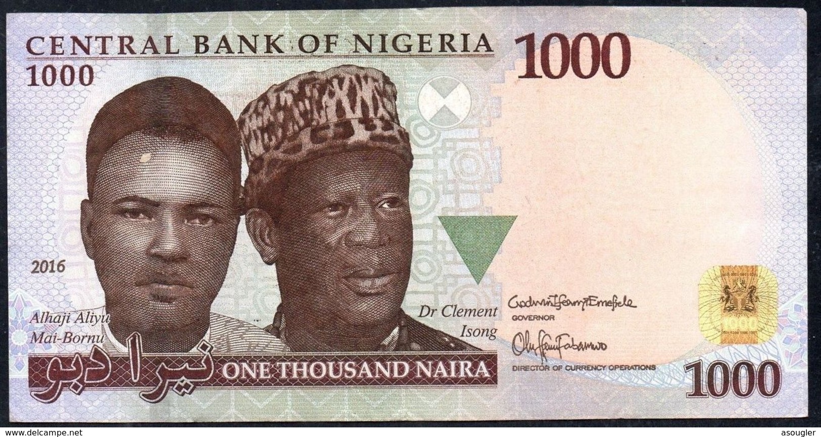 NIGERIA 1000 Naira 2016 VF P-36 "free Shipping Via Regular Air Mail (buyer Risk)" - Nigeria