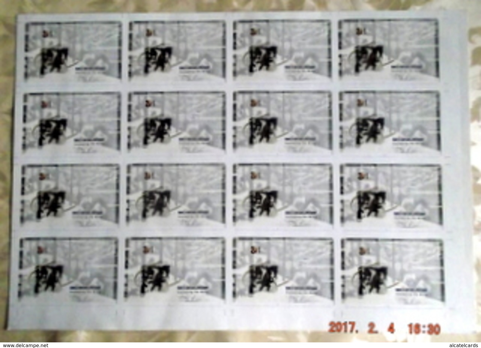 1 Print Plate Of 16 Cards - Sammlungen