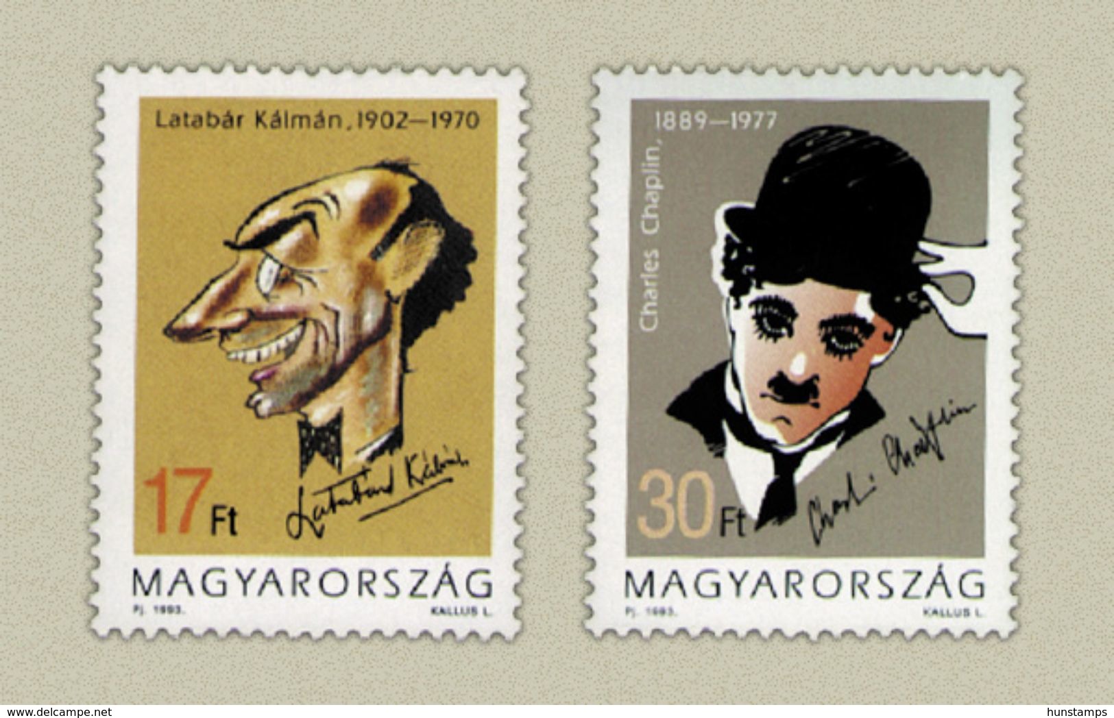 Hungary 1993. Side-splitting Charlie Chaplin - Latabar Set MNH (**) Michel: 4254-4255 / 2 EUR - Neufs