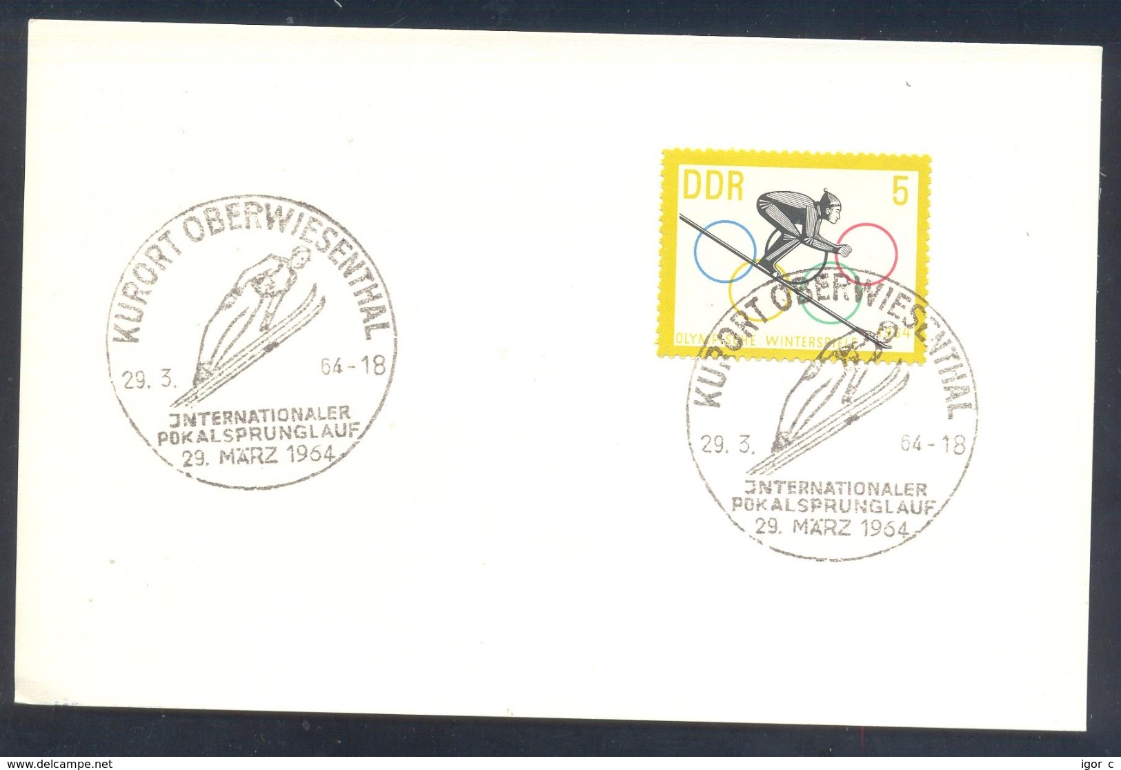 Germany Deutschland DDR 1964 Card: Ski Jumping Skispringen; Kurort Oberwiesenthal International Pokal Sprunglauf - Wintersport (Sonstige)