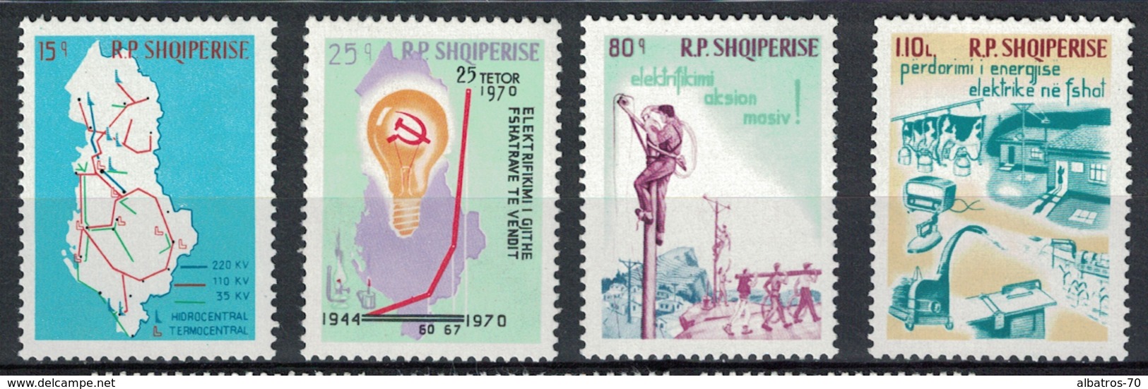 Albania 1970 _ The 25th Anniversary Of The Electricity Project - Full Serie MNH** - Albania