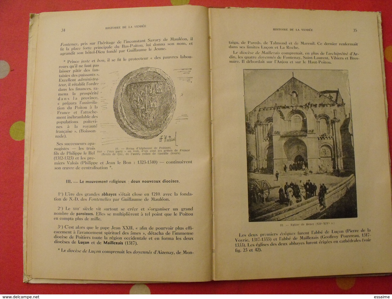 Notre Vendée. André Poirier. 1934. Fontenay le comte. carte dépliable