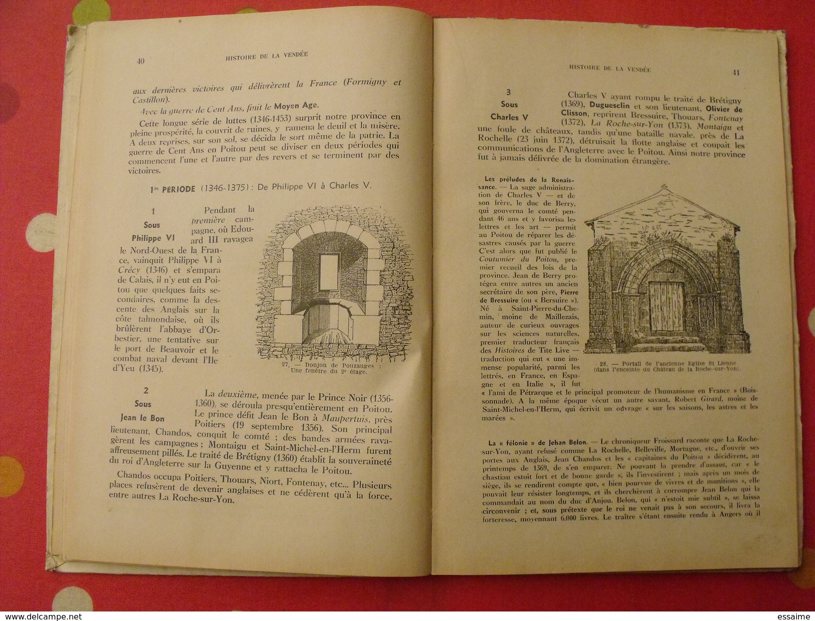 Notre Vendée. André Poirier. 1934. Fontenay le comte. carte dépliable