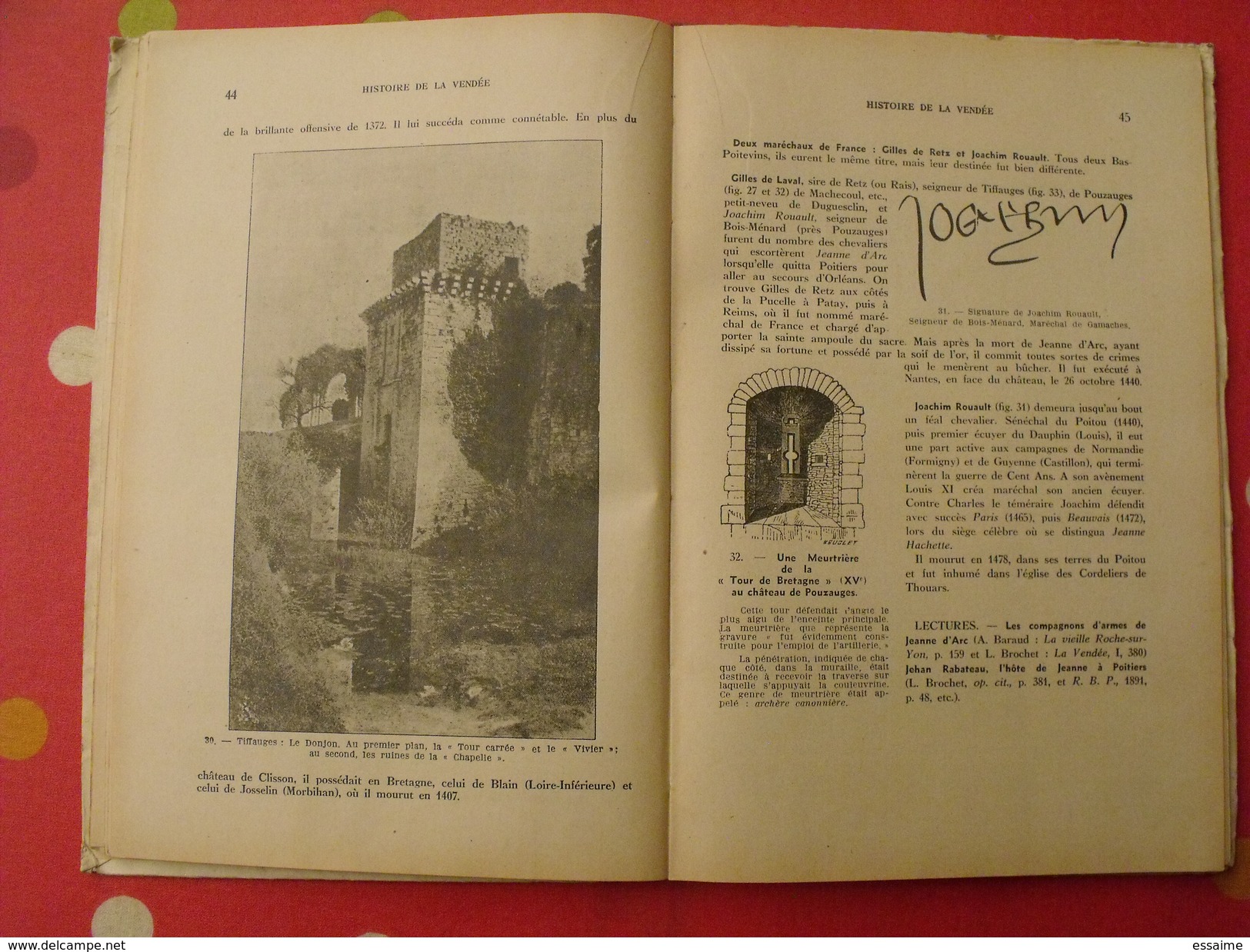 Notre Vendée. André Poirier. 1934. Fontenay le comte. carte dépliable