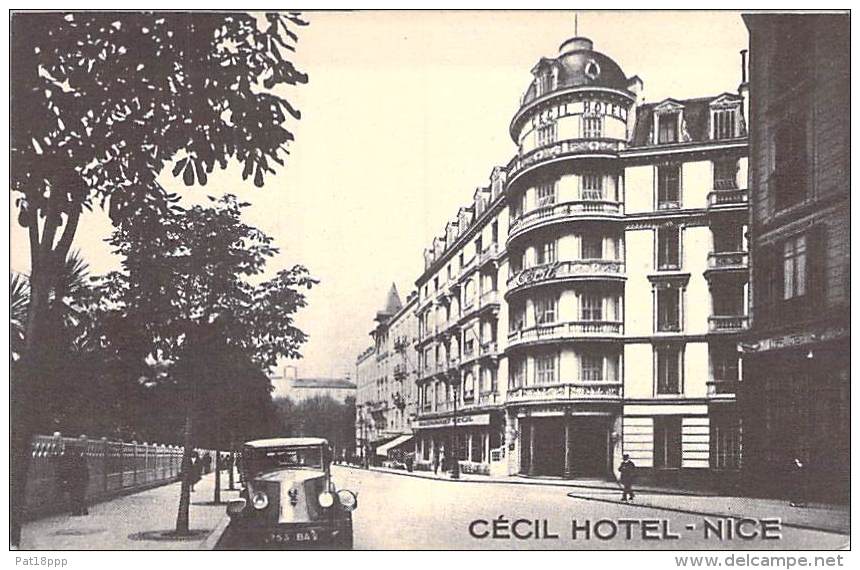 06 - NICE - CAFES HOTELS RESTAURANTS : CECIL HOTEL ( Automobile En 1er Plan ) - CPA -  Alpes Maritimes - Bar, Alberghi, Ristoranti