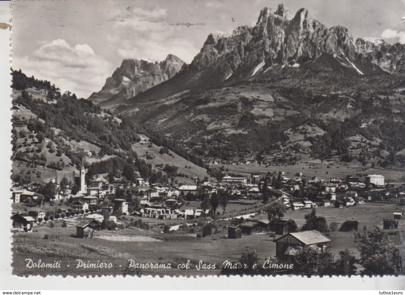 PRIMIERO TRENTO PANORAMA COL SASS MAOR E CIMONE 1956  VG - Trento