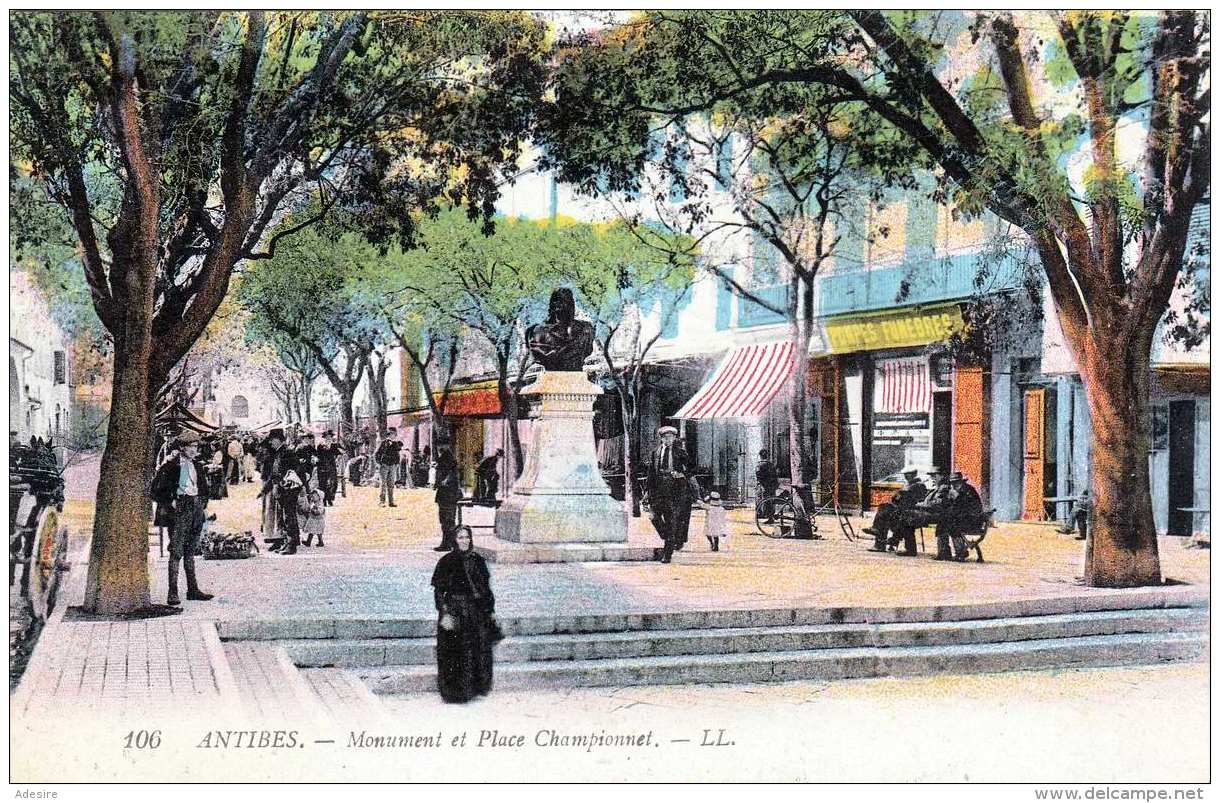 ANTIBES - Monument Et Place Championett - Antibes - Vieille Ville