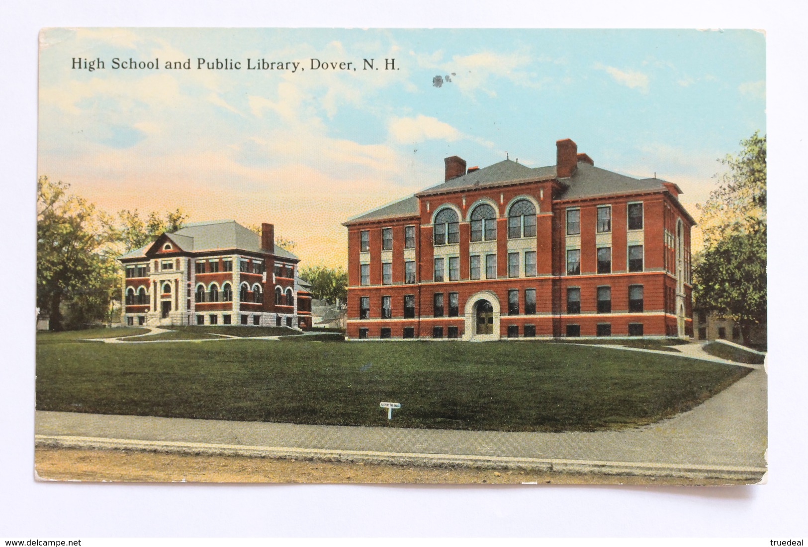 HIGH SCHOOL AND PUBLIC LIBRARY, DOVER, N.H. NEW HAMPSHIRE, USA, 1914 - Dover