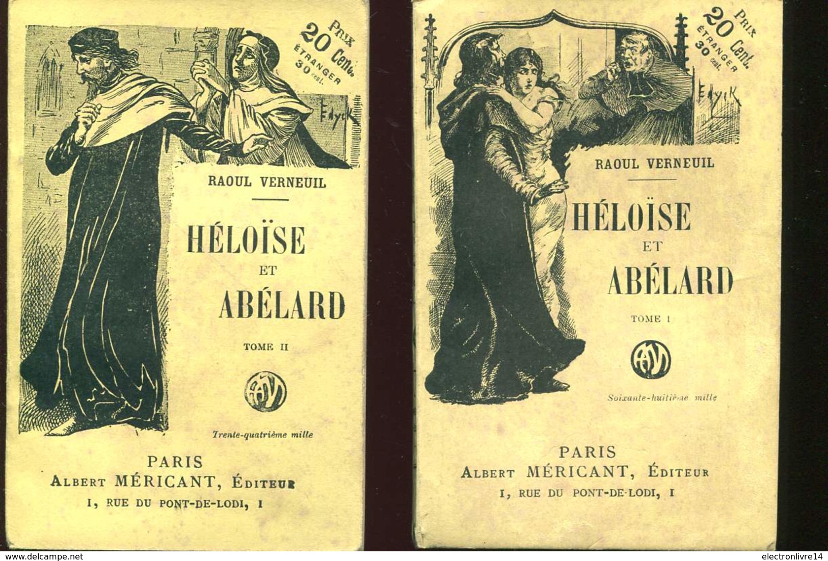 Heloise Et Abelard 2 Tomes Par Verneuil Ed Albert Mericant - 1901-1940