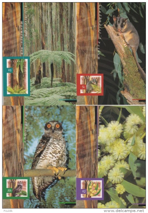 Australia Postal Stationary Nature Australia - Four Cards - Mint (C102PD) - Maximum Cards