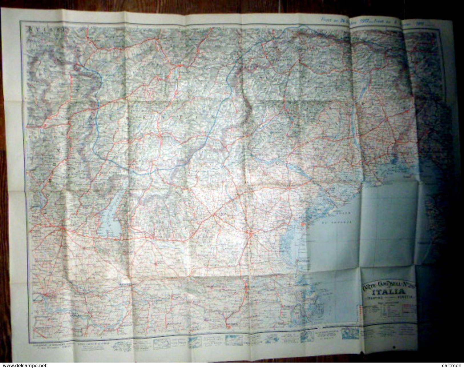 ITALIA CARTE DES OPERATIONS MILITAIRES GUERRE 1917/1918 TRENTINO VENETIA  AUTRICHE  GRANDE DIMENSION 100 X 38 CM - Tourism Brochures