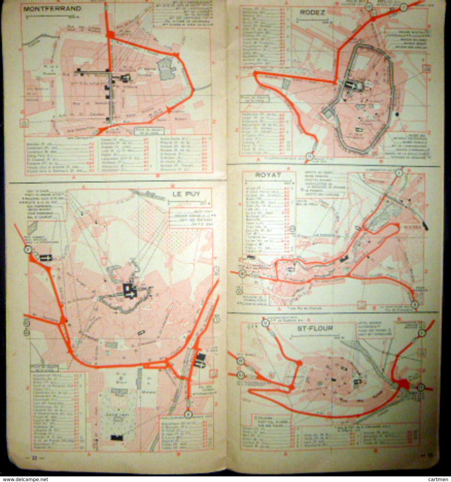 MICHELIN 63 PUY DE DOME 15 CANTAL  03 ALLIER AUVERGNE  GUIDE MICHELIN REGIONAL ROUGE 1942 COMPLET 86 PAGES PLANS CARTES - Dépliants Touristiques