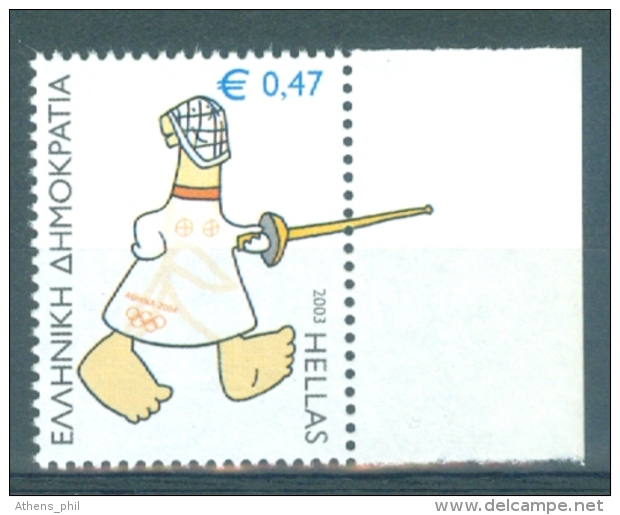 GREECE 2003 ATHENS 2004 Olympic Games, Fencing / Escrime MNH(**) - Summer 2004: Athens