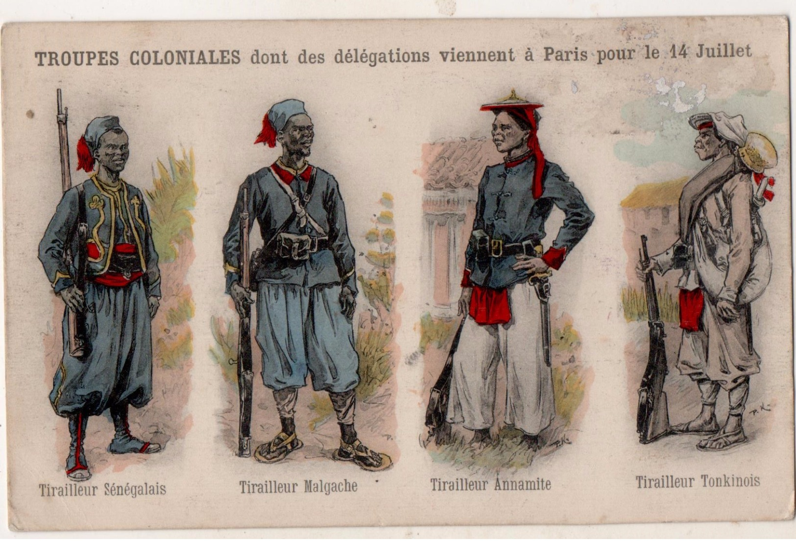 Troupes Coloniales Dont Des Délégations Viennent à Paris Pour Le 14 Juillet - Uniformes