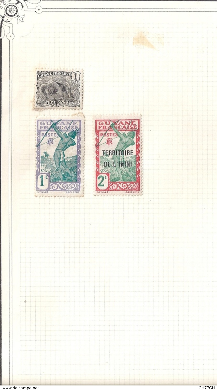 3 Timbres Guyane - Oblitérés