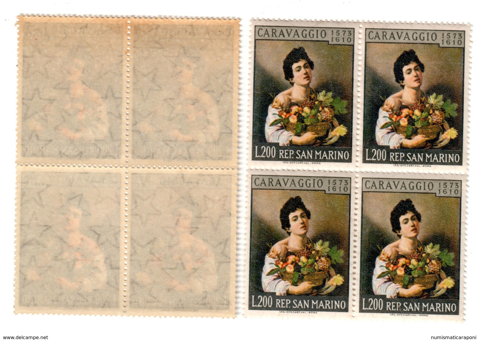 San Marino 1960 Caravaggio N°550 Quartina Nuovo ** Gomma Brunita COD.fra.832 - Nuovi