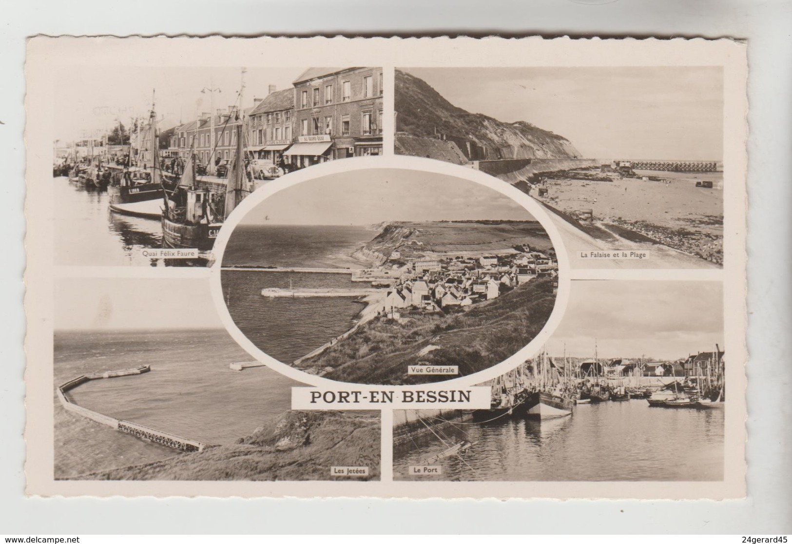 CPSM PORT EN BESSIN HUPPAIN (Calvados) - 5 Vues - Port-en-Bessin-Huppain