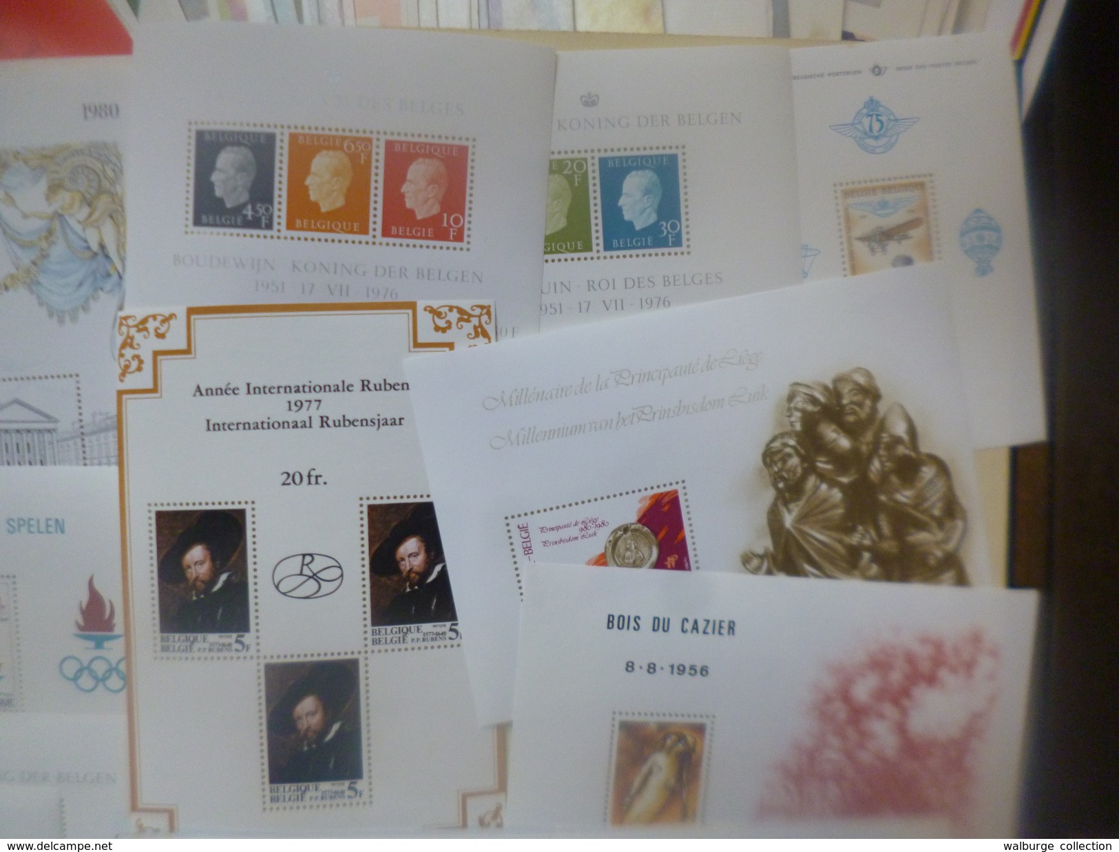 DEPART 1 EURO ! BELGIQUE 147 EURO DE FACIALE NET + DOCUMENTS POSTAUX !!! TRES BEAU LOT !(1573) 1 KILO 100 - Collections