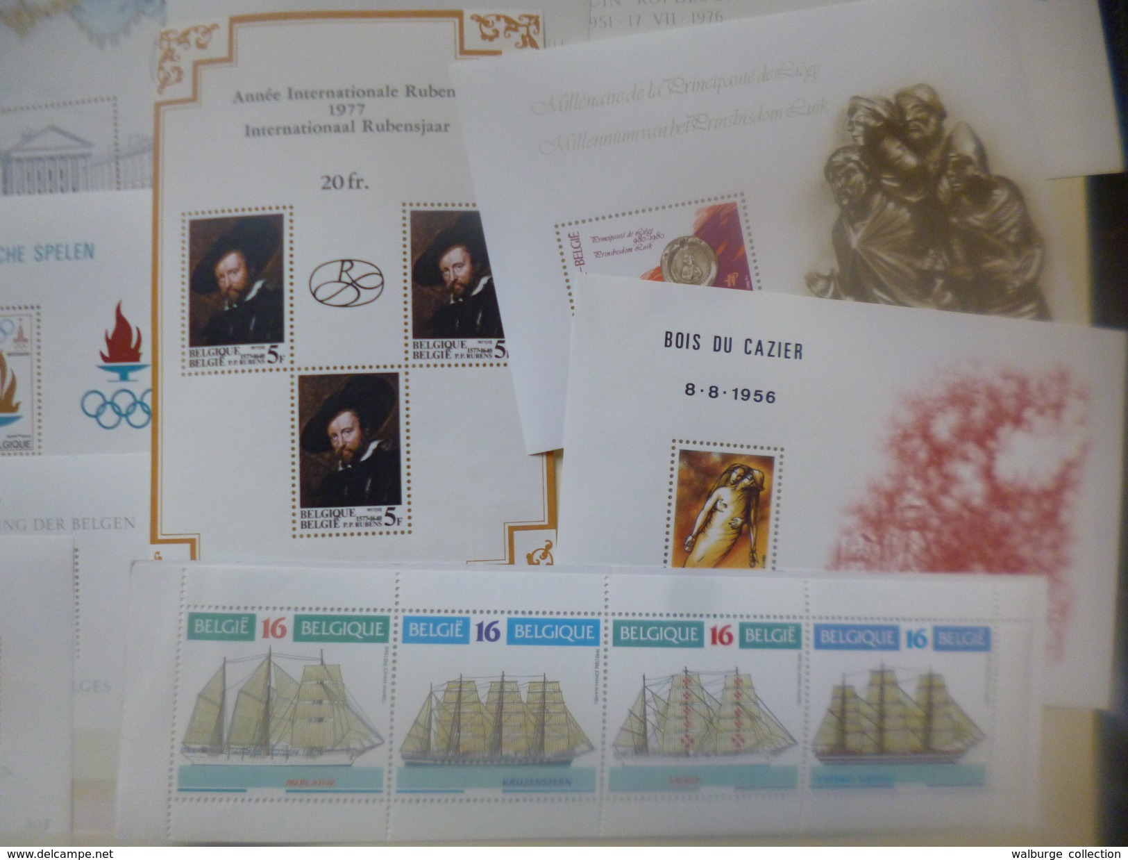 DEPART 1 EURO ! BELGIQUE 147 EURO DE FACIALE NET + DOCUMENTS POSTAUX !!! TRES BEAU LOT !(1573) 1 KILO 100 - Collections