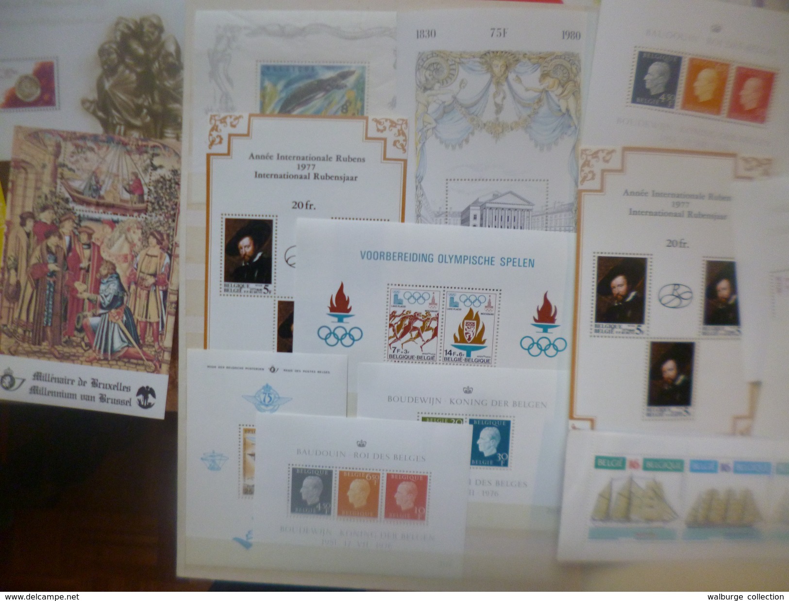 DEPART 1 EURO ! BELGIQUE 147 EURO DE FACIALE NET + DOCUMENTS POSTAUX !!! TRES BEAU LOT !(1573) 1 KILO 100 - Collections