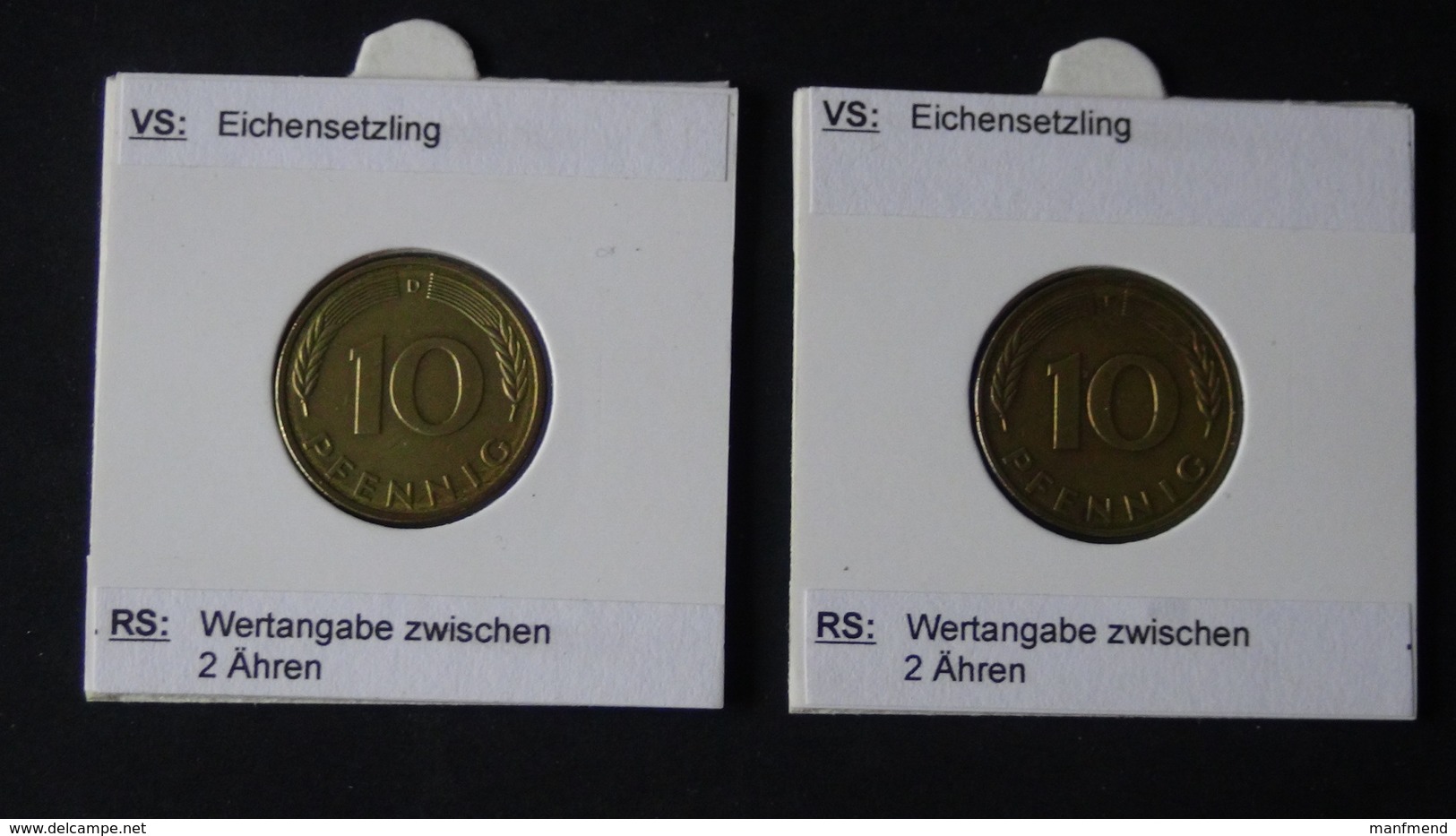 Germany - 1986 - KM 108 - 2x10 Pfennig - Mintmark "D"+"F" - VF - Look Scans - 10 Pfennig