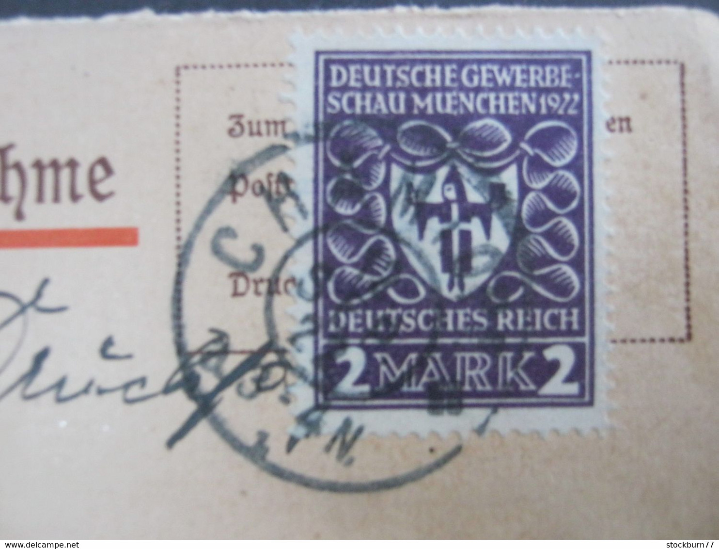 1922, Cham  , NN- Karte Mit Einzelfrankatur - Briefe U. Dokumente