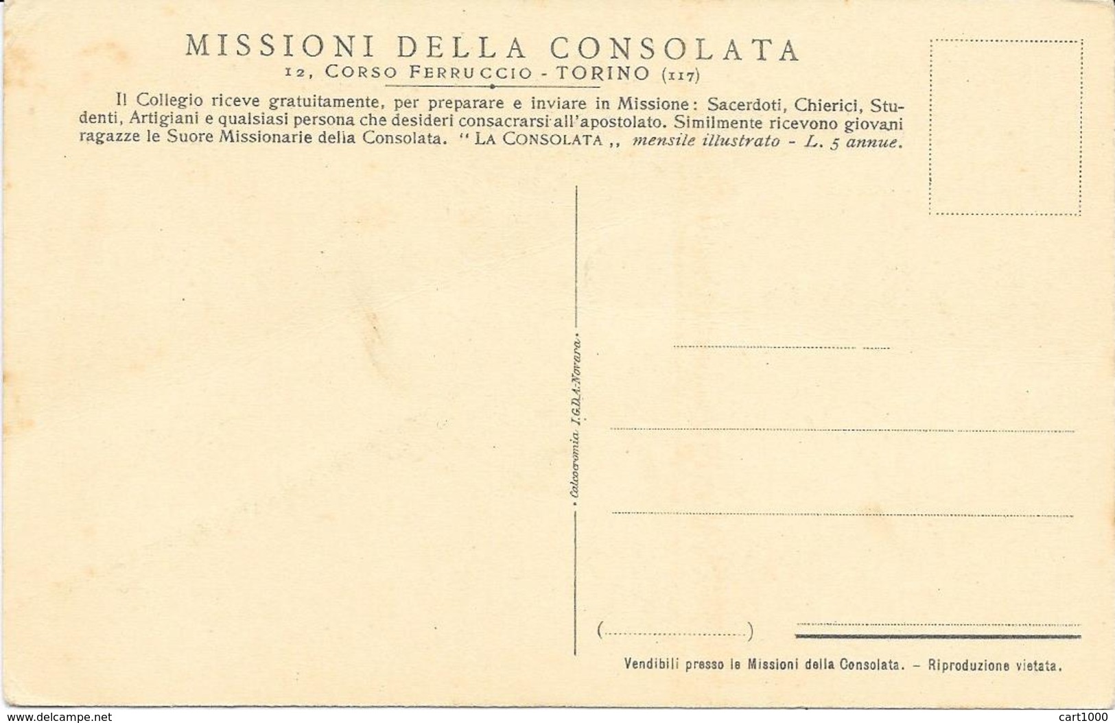 MISSIONI DELLA CONSOLATA USI INDIGENI NON VG. - Missions