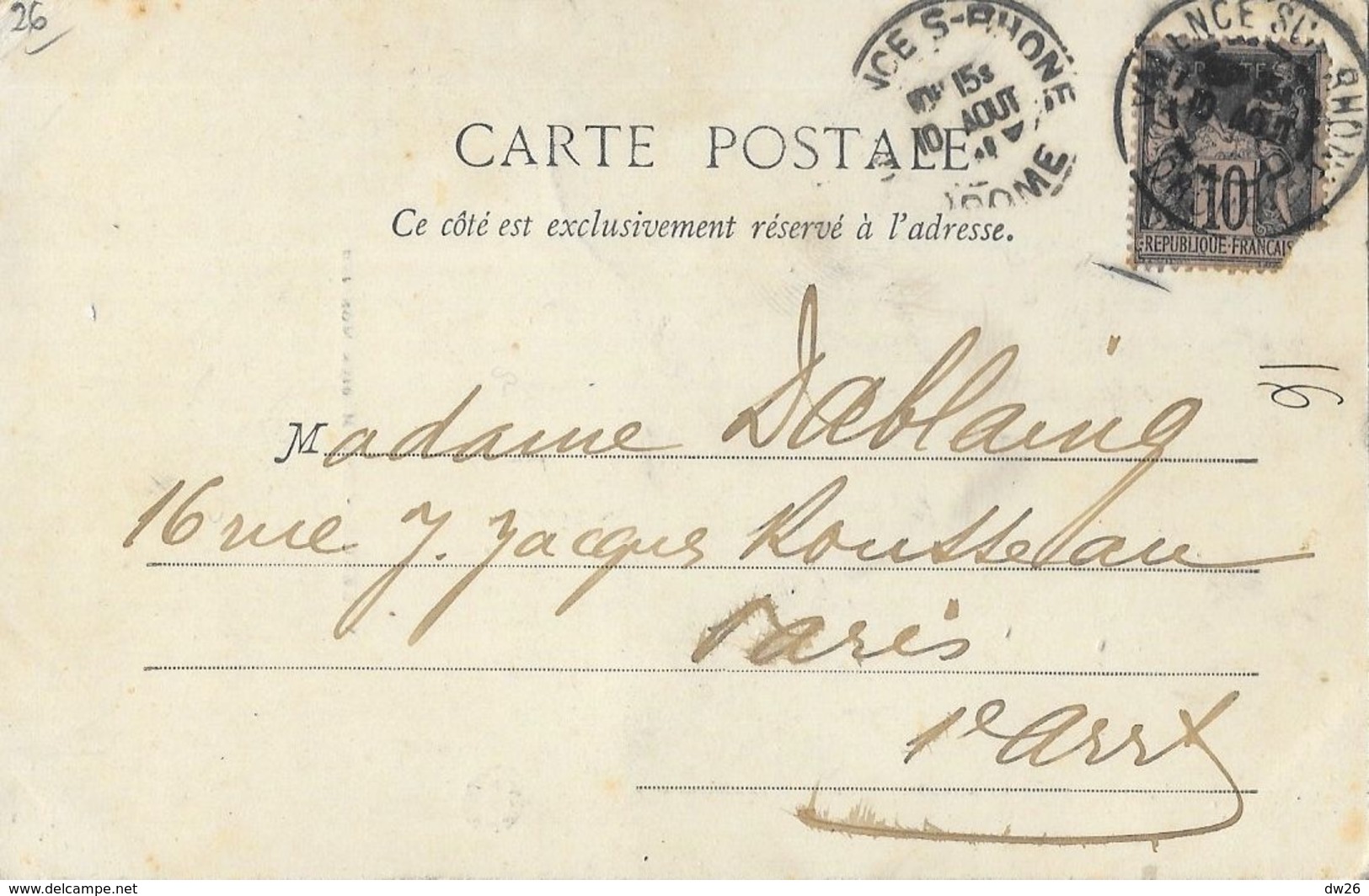Valence - Rue Madier-Montjau , Commerces - Edition A.B. & Cie - Carte Dos Simple De 1901 - Valence