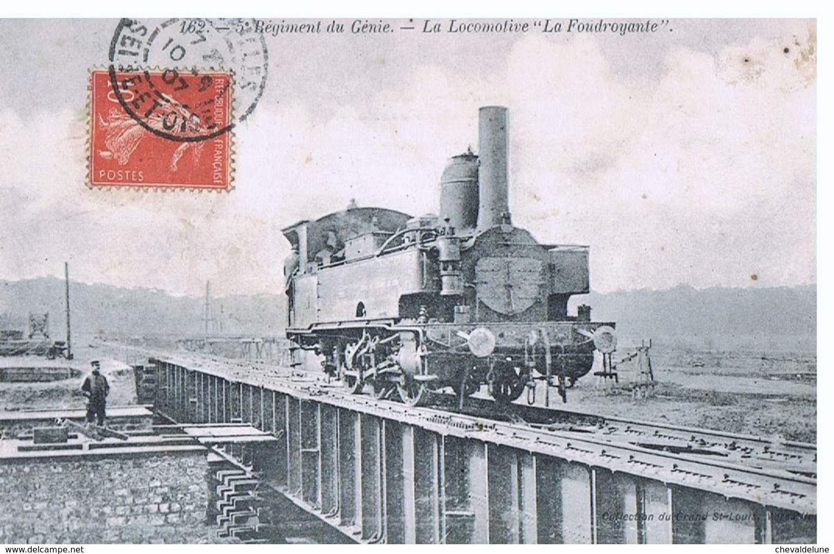 CPA - 5° Régiment Du Génie - La Locomotive "La Foudroyante" 1907 - Autres & Non Classés
