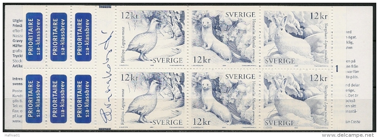 Piotr Naszarkowski. Sweden 2009. Animals. Booklet.  Michel MH 327  Cylinder 1.  Signed. - 1904-50