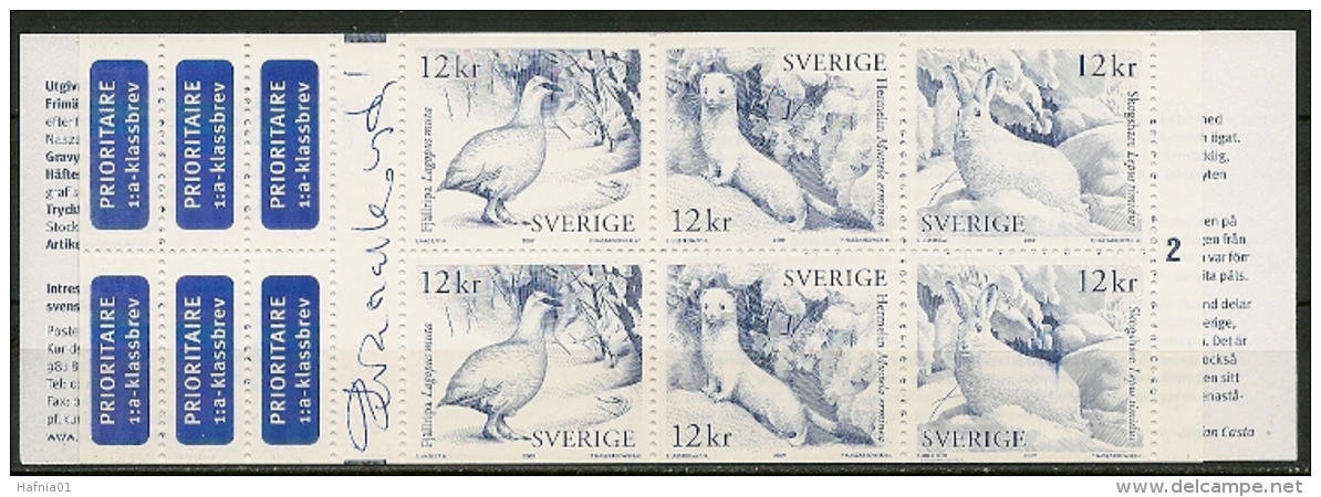 Piotr Naszarkowski. Sweden 2009. Animals. Booklet.  Michel MH 327  Cylinder 2.  Signed. - 1904-50