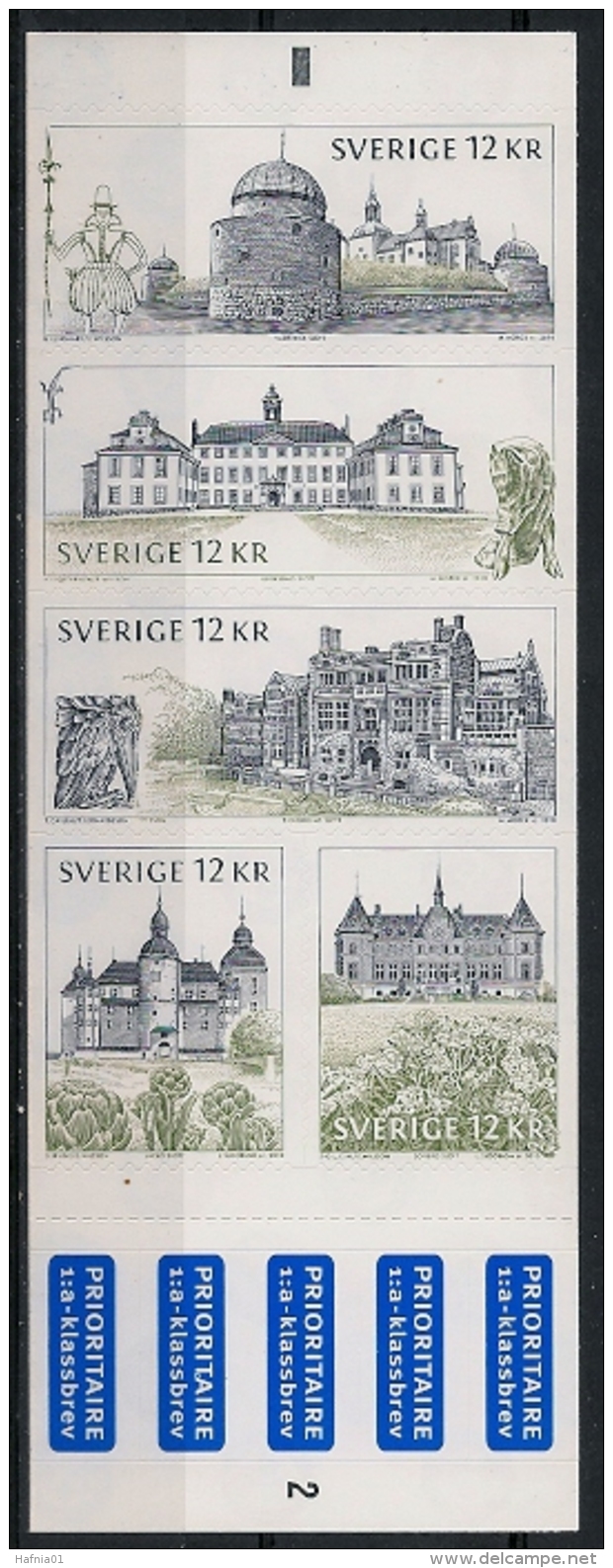 Martin Mörck/Lars Sjööblom. Sweden 2010. Castles.  Booklet.  Michel 2739-2743 MH  Cylinder 2  MNH. - 1981-..