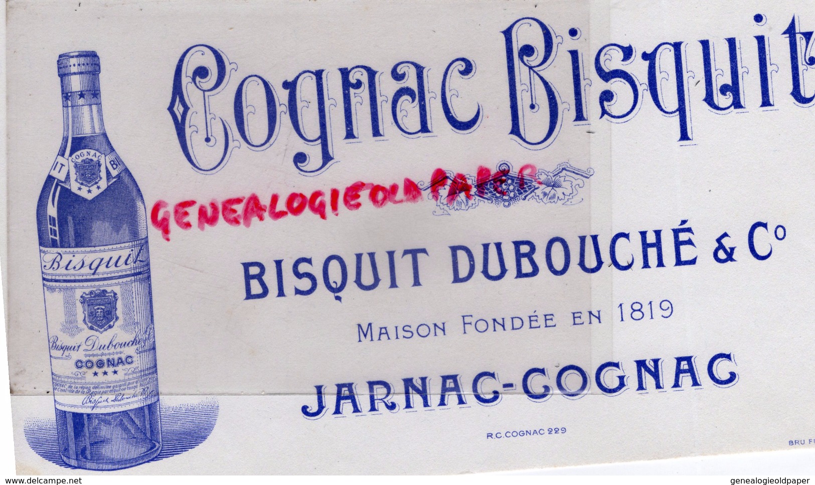 16 - JARNAC - COGNAC - BEAU BUVARD COGNAC BISQUIT DUBOUCHE - MAISON FONDEE EN 1819 - Alimentos