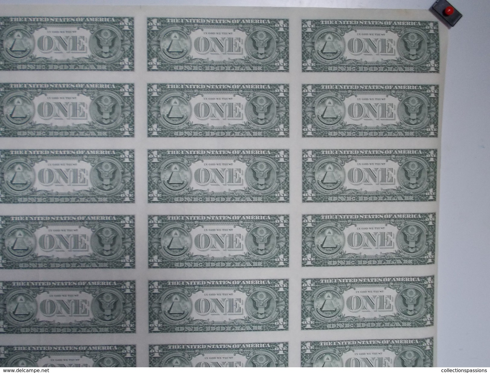 - RARE - USA - Planche Ou Feuille De 32 Billets De 1 Dollar 1993 - - Autres & Non Classés